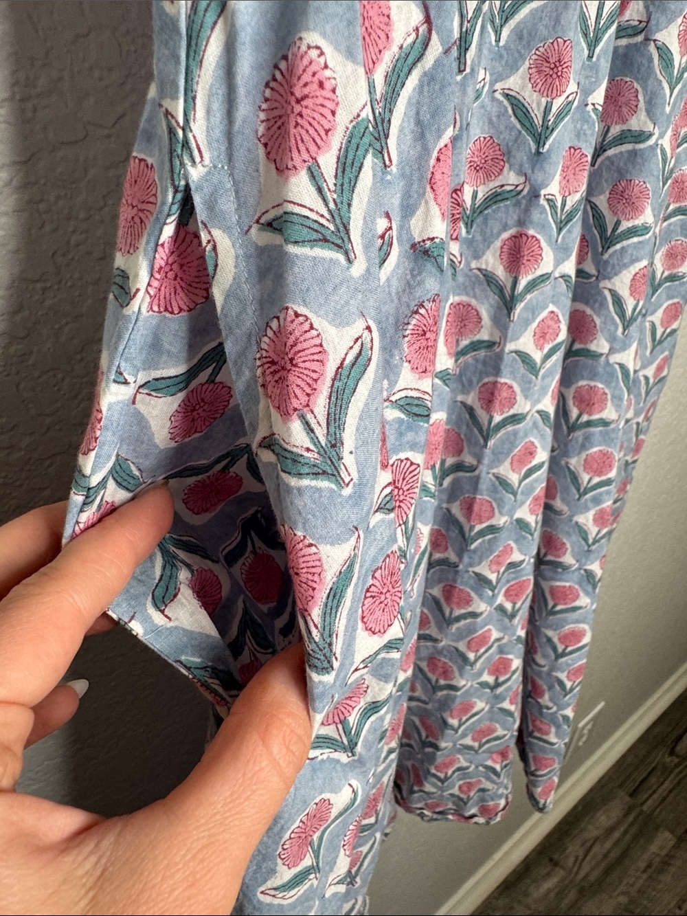 Haperson Hill Floral Midi Dress Medium 100% Cotton Button Nursing Bump Summer - Picture 6 of 7